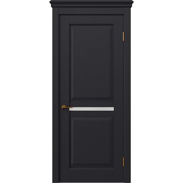 Межкомнатная дверь массив дуба селект Alvero Афина арабика глухая с узкой стеклянной вставкой