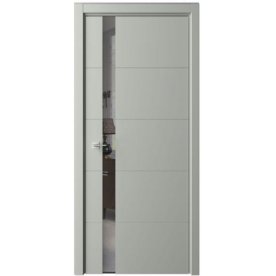 Фото межкомнатная дверь эмаль Albero Геометрия 7 серая стекло зеркало
