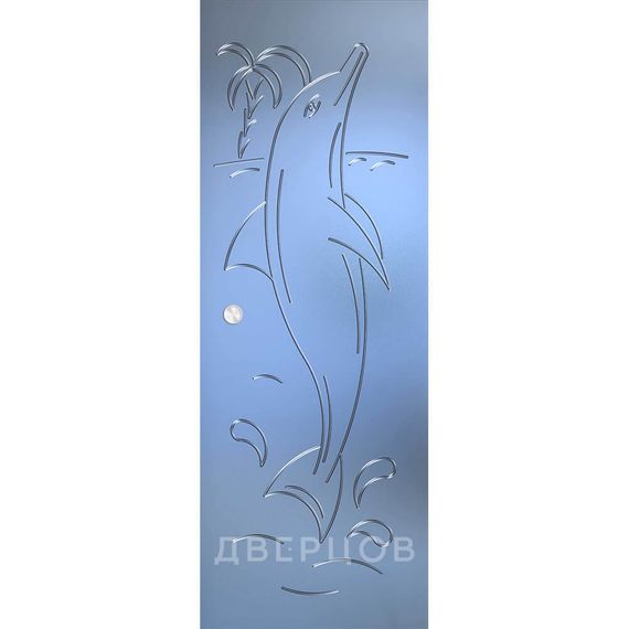 Фото стеклянной раздвижной двери Дельфин