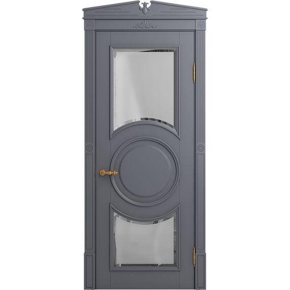 Межкомнатная дверь массив бука Viporte Лацио Амбиенте тауп остекление 5