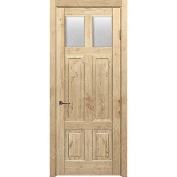 Межкомнатная дверь массив дуба с сучком Дверцов Граттери ПО-2-1 остеклённая