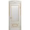 Межкомнатная дверь массив бука Viporte Неаполь белая эмаль патина золото остеклённая