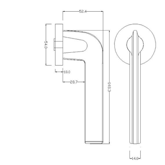 Размеры дверной ручки LUMA ZR