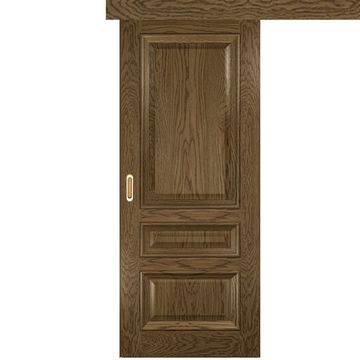 Межкомнатная одностворчатая дверь купе шпон Luxor Фараон 2 светлый морёный дуб без стекла