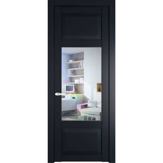 Межкомнатная дверь 1.3.3PD нэви блу остеклённая