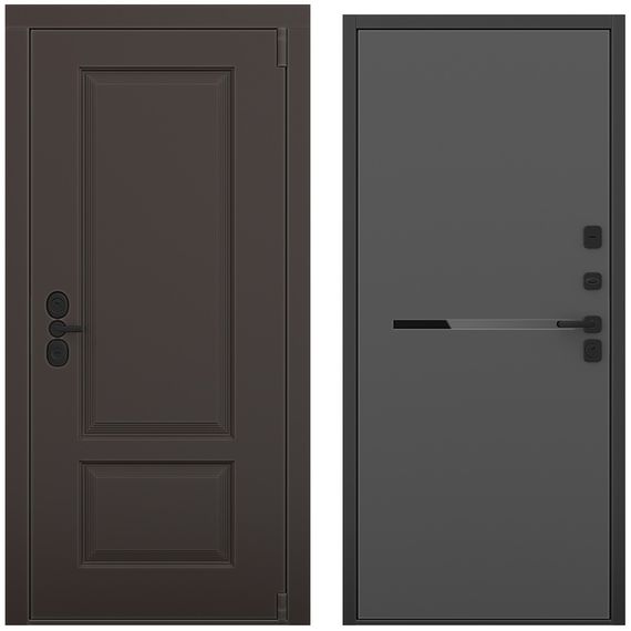 Входная дверь Шэбби амаретто силк панель горизонт антрацит