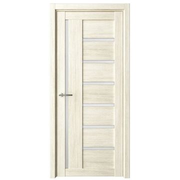 Межкомнатная дверь Мадрид эко-шпон белый кипарис со стеклом