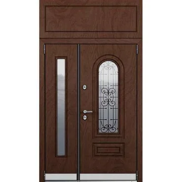 Входная двустворчатая дверь Snegir HOME PP Дуб коньяк SNG-2 Дуб коньяк SNG-2 с надставкой