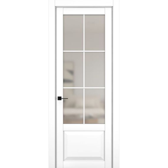 Фото межкомнатной двери керамик NC 6 снежный остеклённая