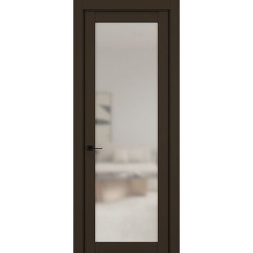 Межкомнатная дверь керамик NC 2 коричневый остеклённая