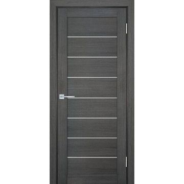 Межкомнатная дверь экошпон Мариам Техно-708 грей стекло сатинат белый