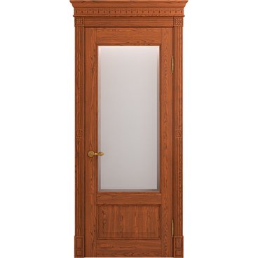 Межкомнатная дверь массив дуба Viporte Классика 1 коньяк остеклённая
