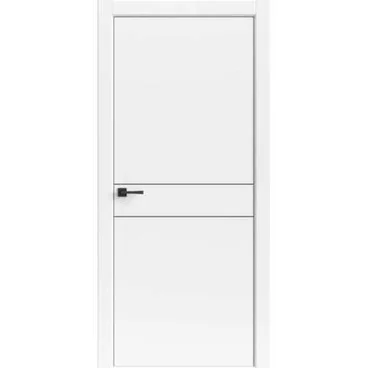 Межкомнатная дверь Light Geometry 4309 белая кромка ABS чёрная глухая