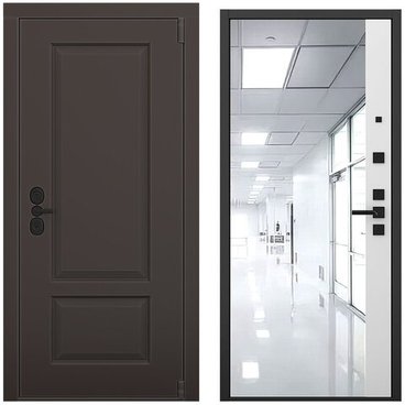 Входная дверь Шэбби амаретто силк панель зеркало 3D