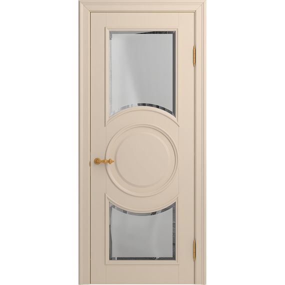Межкомнатная дверь массив бука Viporte Лацио Амбиенте ваниль остекление 5