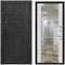 Входная стальная дверь Флагман Доминион ПВХ бетон чёрный панель зеркало INFINITY