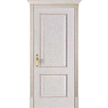 Межкомнатная дверь шпон Шервуд белая патина глухая