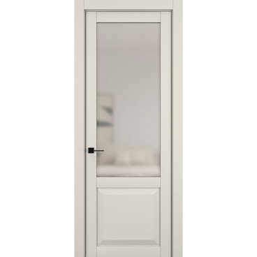 Межкомнатная дверь керамик NC 4 жемчужный остеклённая