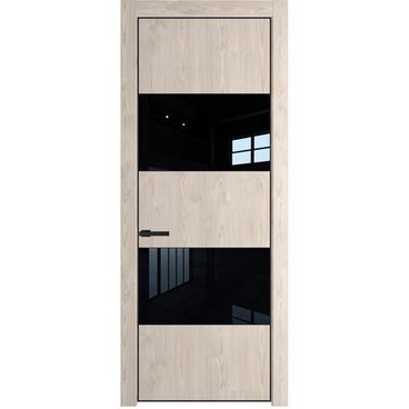 Межкомнатная дверь 22NA каштан светлый остеклённая