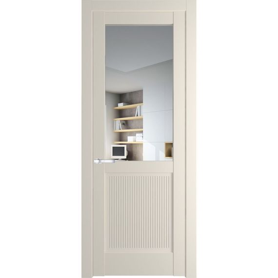 Межкомнатная дверь 2.2.2PM кремовая магнолия остеклённая