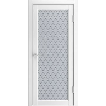 Межкомнатная дверь экошпон Эмалит 1 белый со стеклом