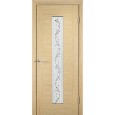 Межкомнатная дверь шпон Рондо белёный дуб остеклённая