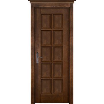 Межкомнатная дверь массив ольхи ОКА Лондон 2 античный орех глухая