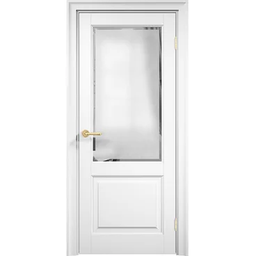Межкомнатная дверь эмаль Дверцов Алькамо 2 RAL 9003 остеклённая