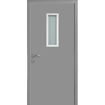 Дверь противопожарная деревянная CPL EI30 серый RAL 7040 со стеклом