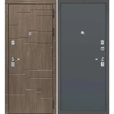 Входная дверь Домино дымчатая луна панель гладкая