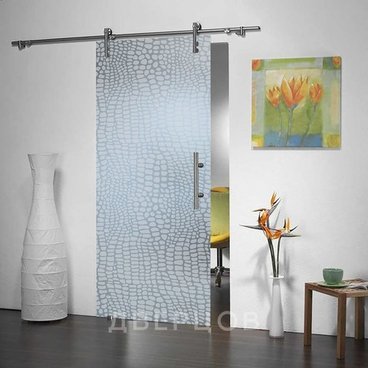 Стеклянная раздвижная дверь Лофт Аллигатор