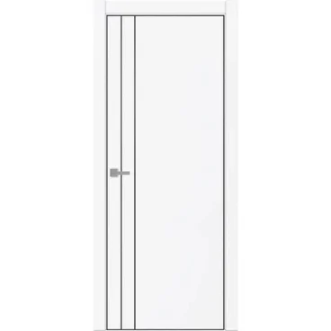 Межкомнатная дверь экошпон Uberture Tamburat 4105 аляска кромка чёрная матовая глухая