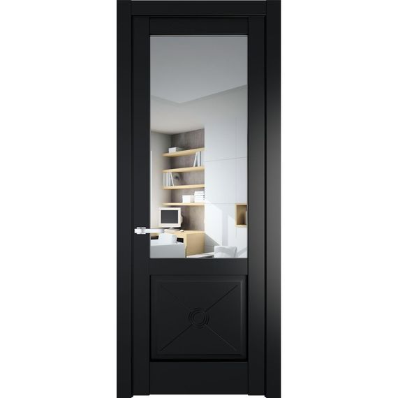 Межкомнатная дверь 1.2.2PM блэк остеклённая