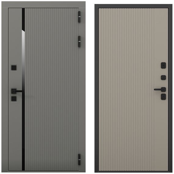 Входная дверь Пиано S антрацит силк панель шторм варм грей