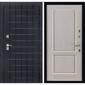 Входная дверь Сенатор Плюс ПВХ альберо Black панель Массив селена слоновая кость