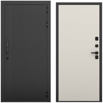 Входная дверь Смарт чёрный силк панель гладкая