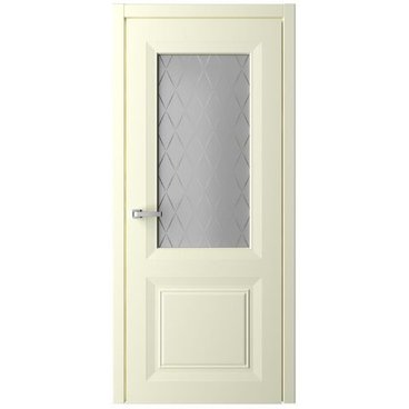 Межкомнатная дверь эмаль Стиль Богема слоновая кость остеклённая