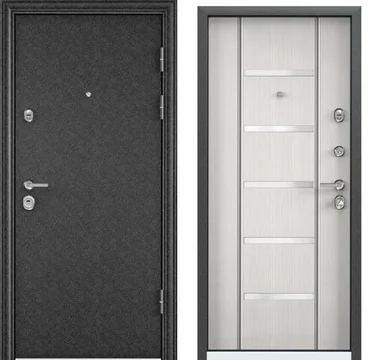 Входная стальная дверь Torex Ultimatum MP черный шелк KB-27P шамбори светлый