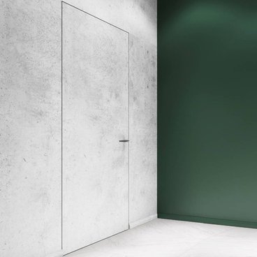 Скрытая дверь под покраску 0PE Invisible чёрная AL кромка открывание от себя