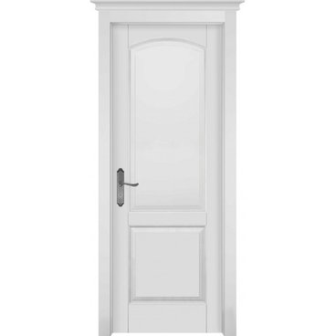 Межкомнатная дверь массив ольхи ОКА Фоборг белая эмаль глухая