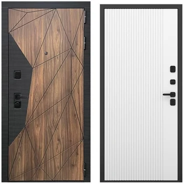 Входная дверь Континент американский орех чёрный кварц панель шторм