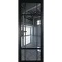Межкомнатная алюминиевая дверь 8AG чёрная матовая RAL 9005 остеклённая