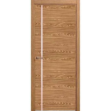 Межкомнатная дверь шпон Гладкая 1 дуб натуральный остеклённая