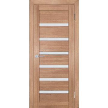 Межкомнатная дверь экошпон Мариам Техно-707 миндаль стекло сатинат белый