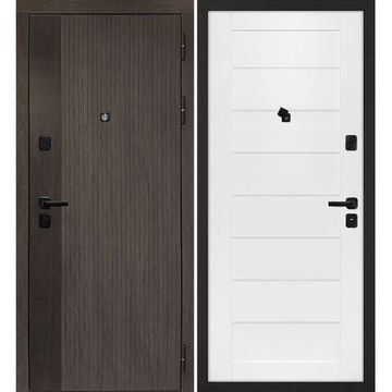 Входная дверь Вертикаль дымчатый камень дуб морёный панель сборная