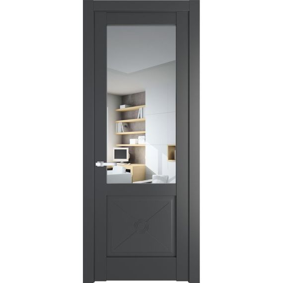 Межкомнатная дверь 1.2.2PM графит остеклённая