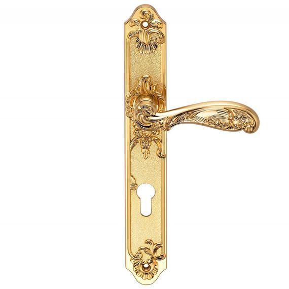 Ручка на планке для межкомнатной двери Flor матовое золото