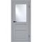 Межкомнатная дверь эмалит Классик 3 светло-серый остеклённая