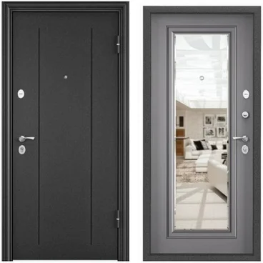 Входная дверь Delta PRO MP RGSO тёмно-серый букле графит CK6-CM ПВХ гриджио