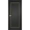 Межкомнатная дверь Прадо 2 винил чёрный молдинг золото глухая